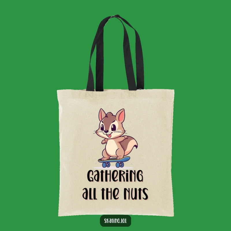 Funny Squirrel Skateboard Tote Bag: Carry Your Drive, Gift