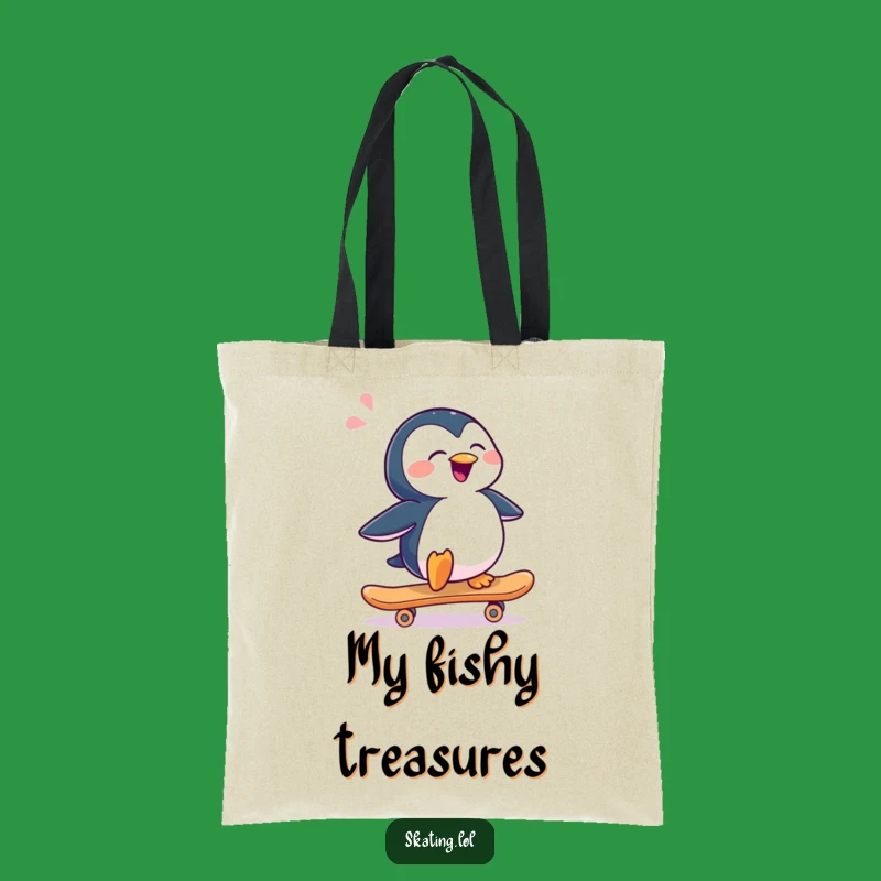 Funny Penguin Skateboard Tote Bag: Carry Your Cool Vibe, Gift