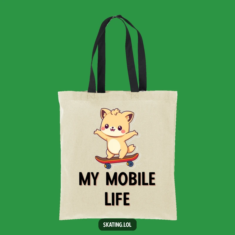 Funny Cute Animal Skateboarder Tote Bag - Chic & Hilarious Carryall