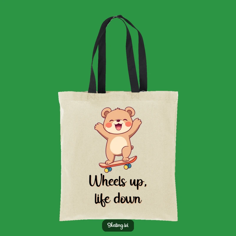 Funny Laughing Bear Skateboarder Tote Bag: Your Hilarious Carry-All Gift